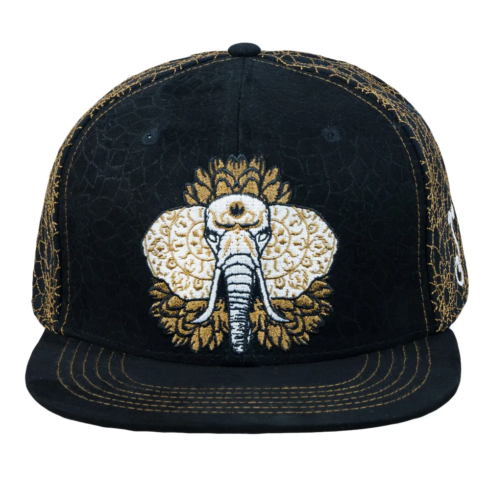 14th Anniversary Dhalia Elephant Black Fitted Hat Grassroots California