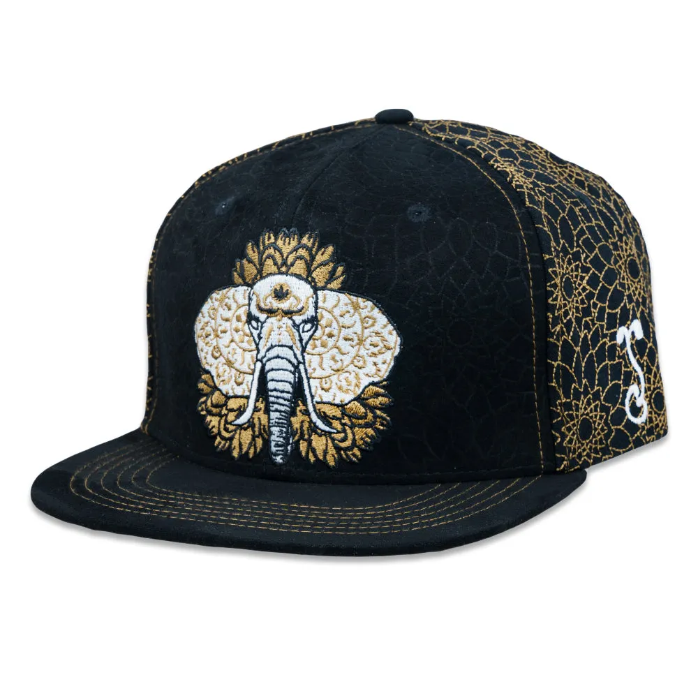 14th Anniversary Dhalia Elephant Black Fitted Hat Grassroots California