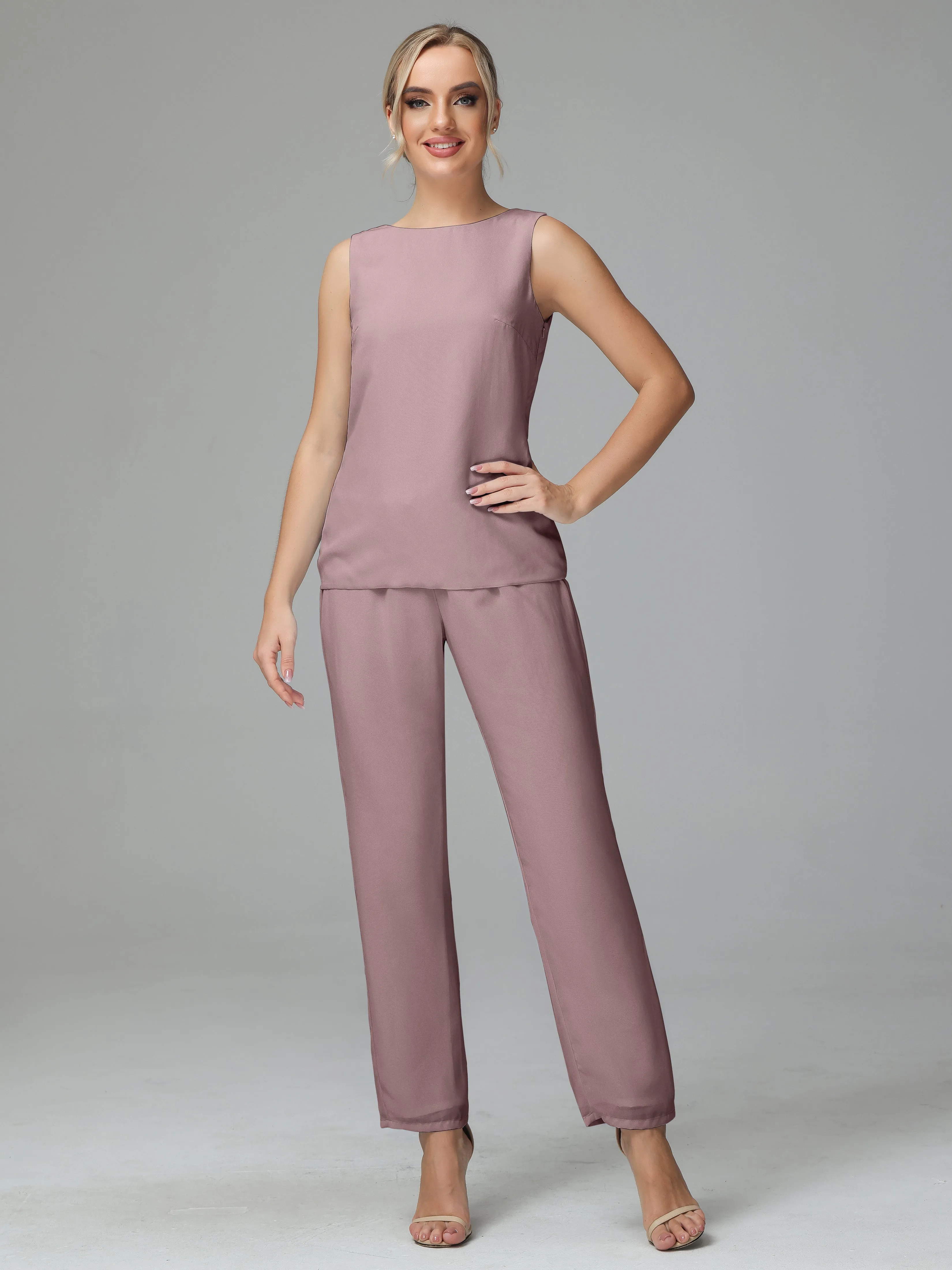 3 Pieces Chiffon Long Version Mother of the Bride Dress Pant Suits