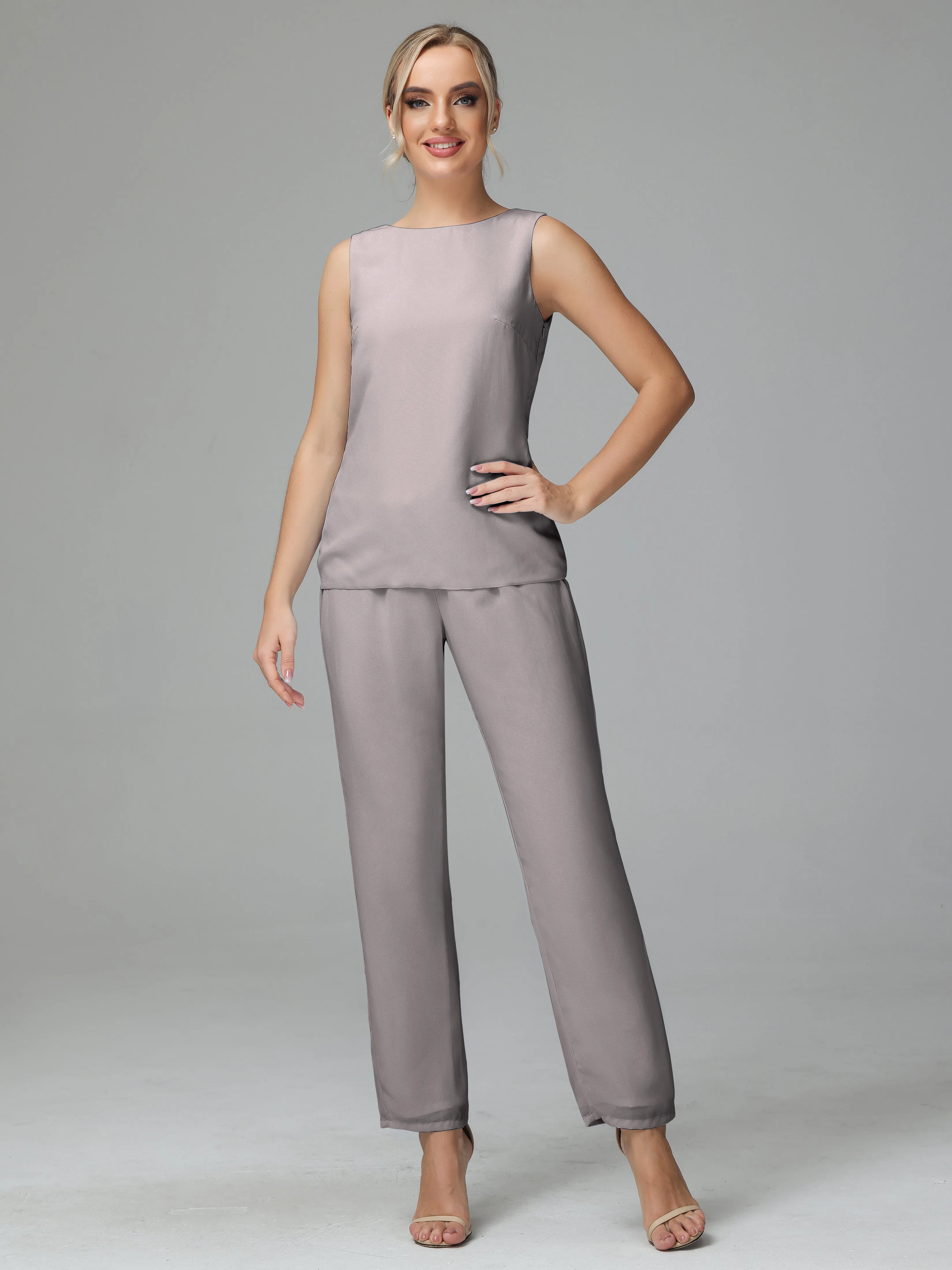 3 Pieces Chiffon Long Version Mother of the Bride Dress Pant Suits