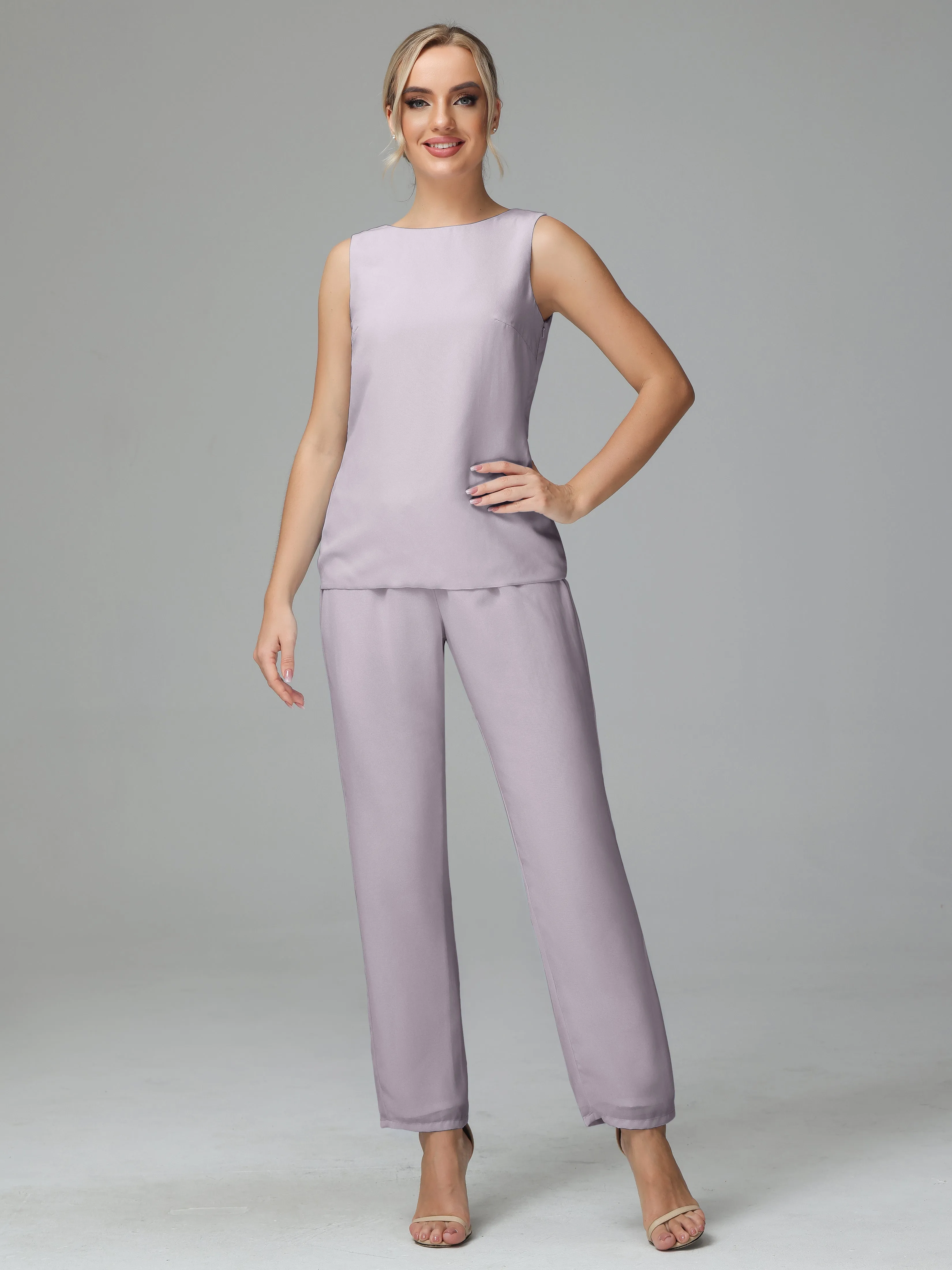 3 Pieces Chiffon Long Version Mother of the Bride Dress Pant Suits