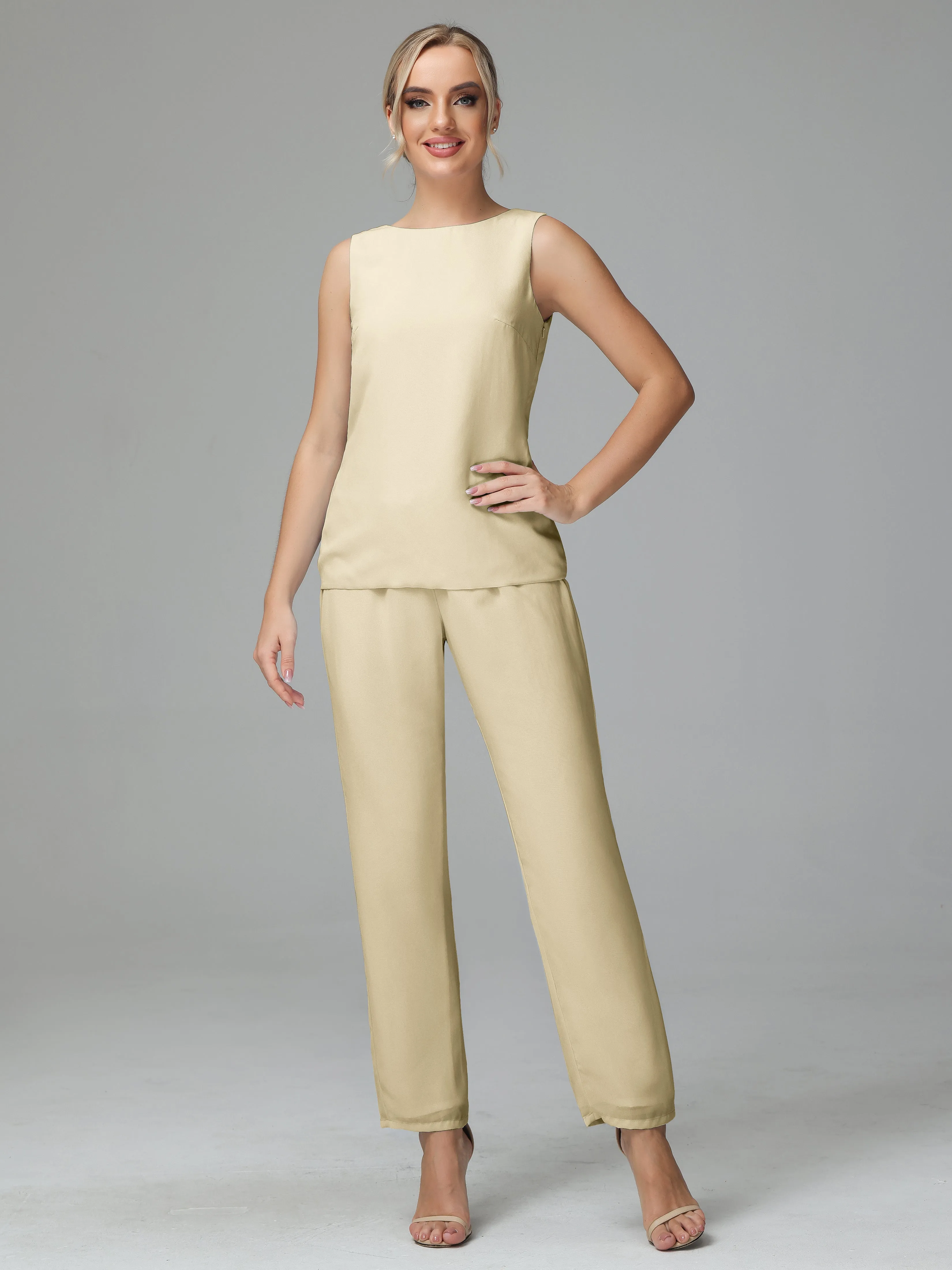 3 Pieces Chiffon Long Version Mother of the Bride Dress Pant Suits