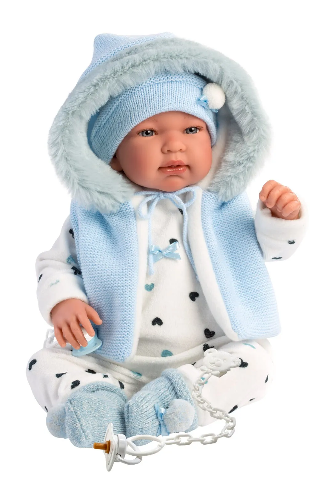 84439 Llorens Boy Winter Gilet Doll 44cm