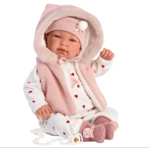 84440 Llorens Girl Winter Gilet Doll 44cm