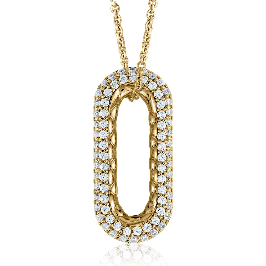 A. Jaffe 14K Yellow Gold 0.37cttw. Diamond Quilted Pendant Necklace