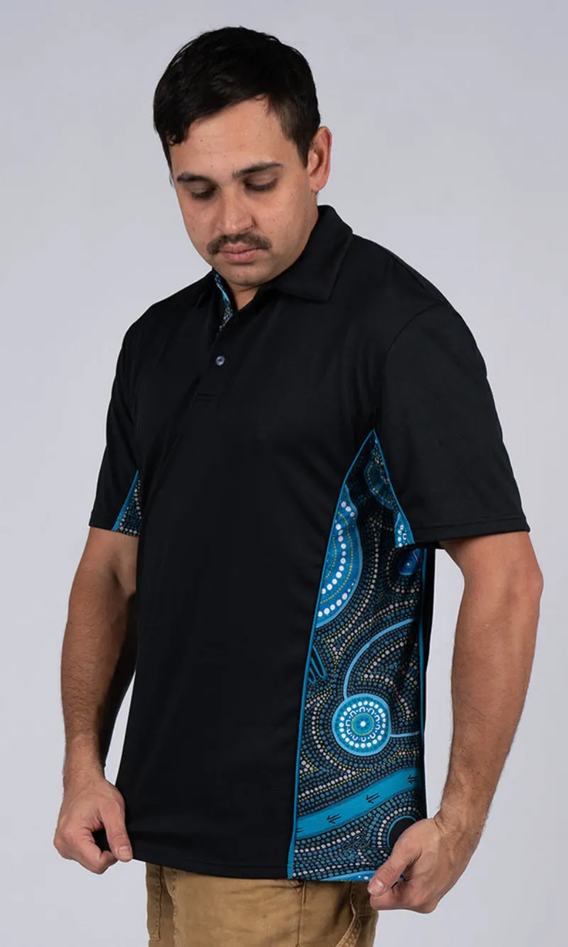 Aboriginal Art Unisex Deadly Dads Bamboo Polo