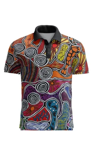 Aboriginal Art Unisex Polo Weaving Through Time