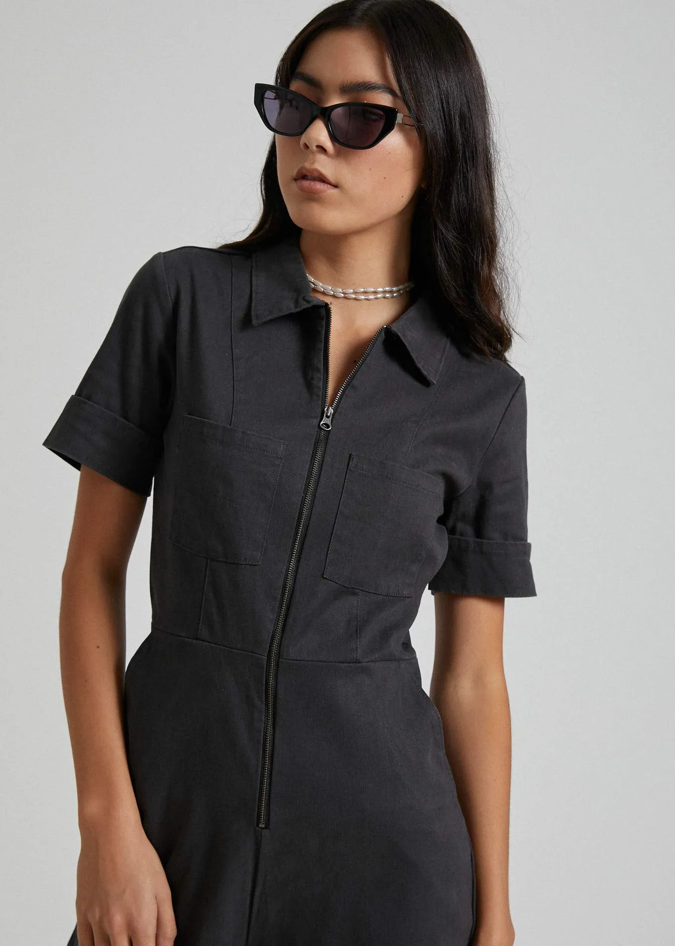 Afends Womens Cora - Hemp Boilersuit - Raven