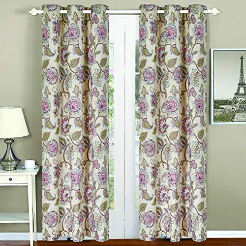 All American Collection Modern Contemporary Printed Matching Panels Curtains