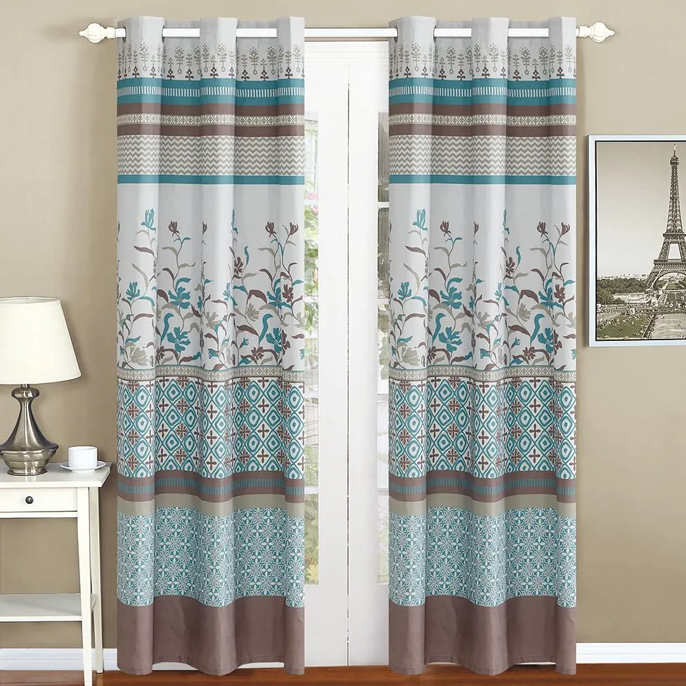 All American Collection Modern Contemporary Printed Matching Panels Curtains