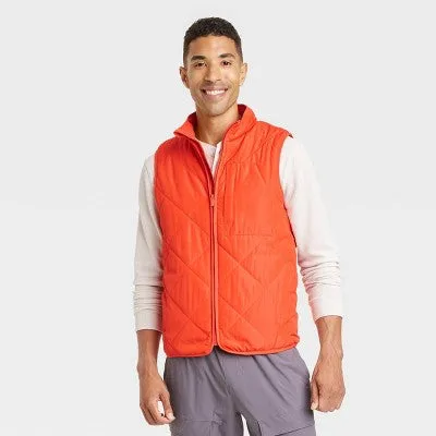 All in Motion Men's Quilted Wind-Resistant Puffer Vest Water-Resistant