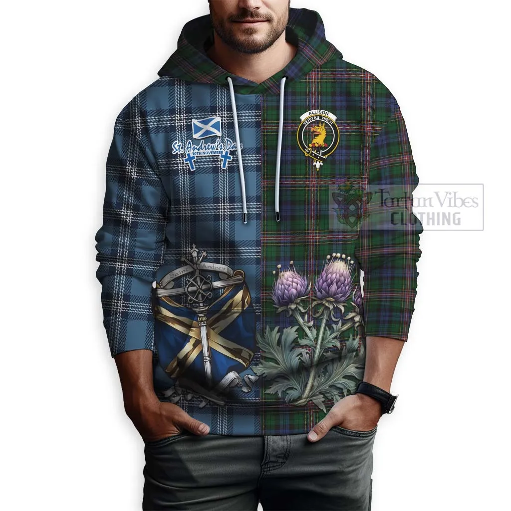 Allison Tartan Hoodie Happy St. Andrew's Day Half Tartan Style