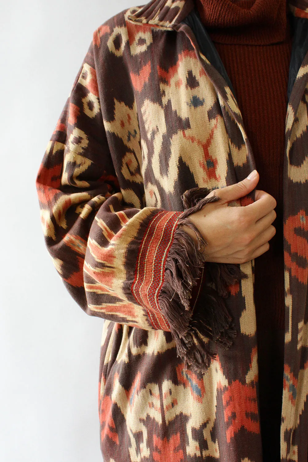 Amber Ikat Fringe Coat