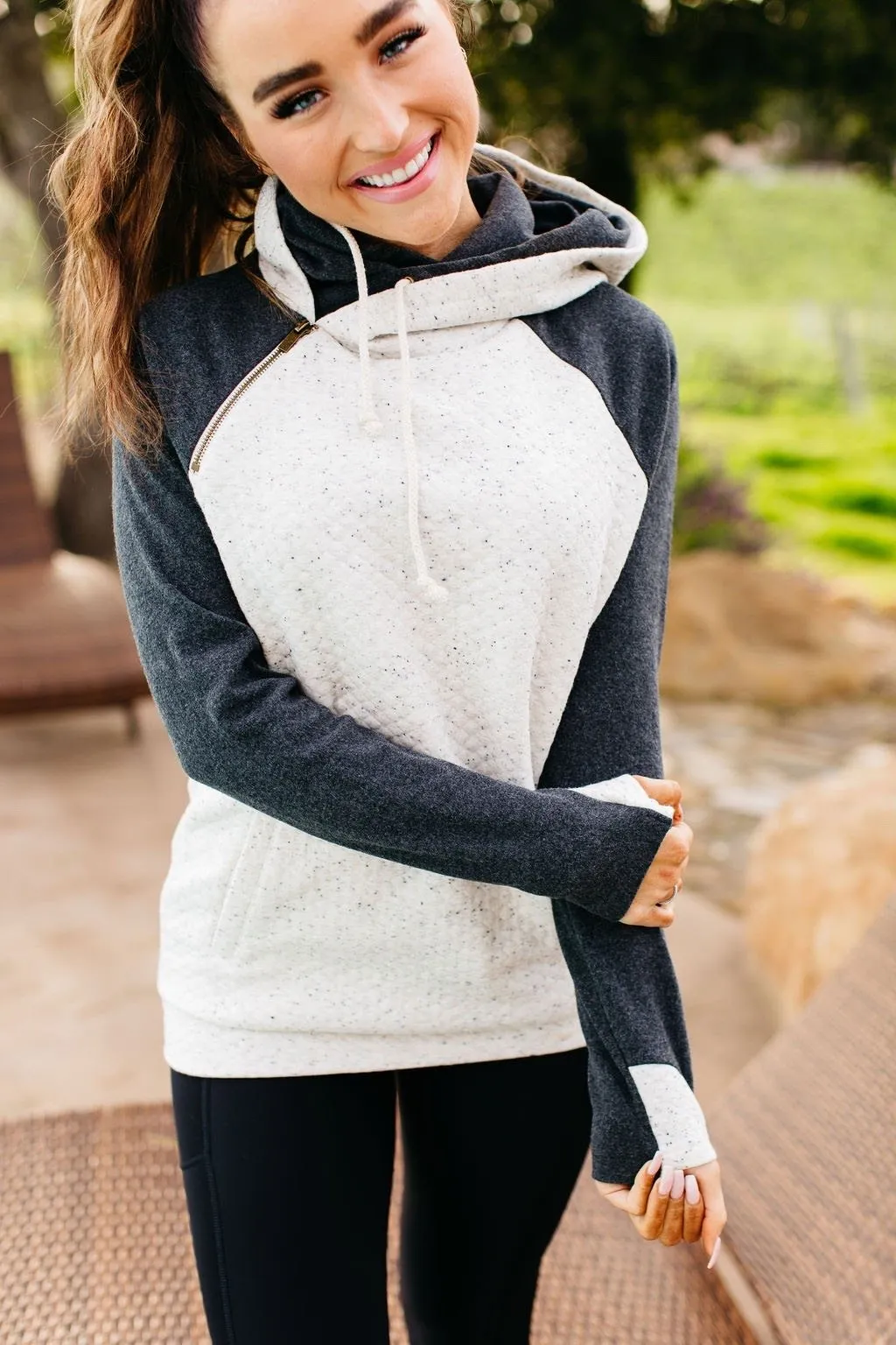 Ampersand Avenue DoubleHood Sweatshirt - Quilted Natural