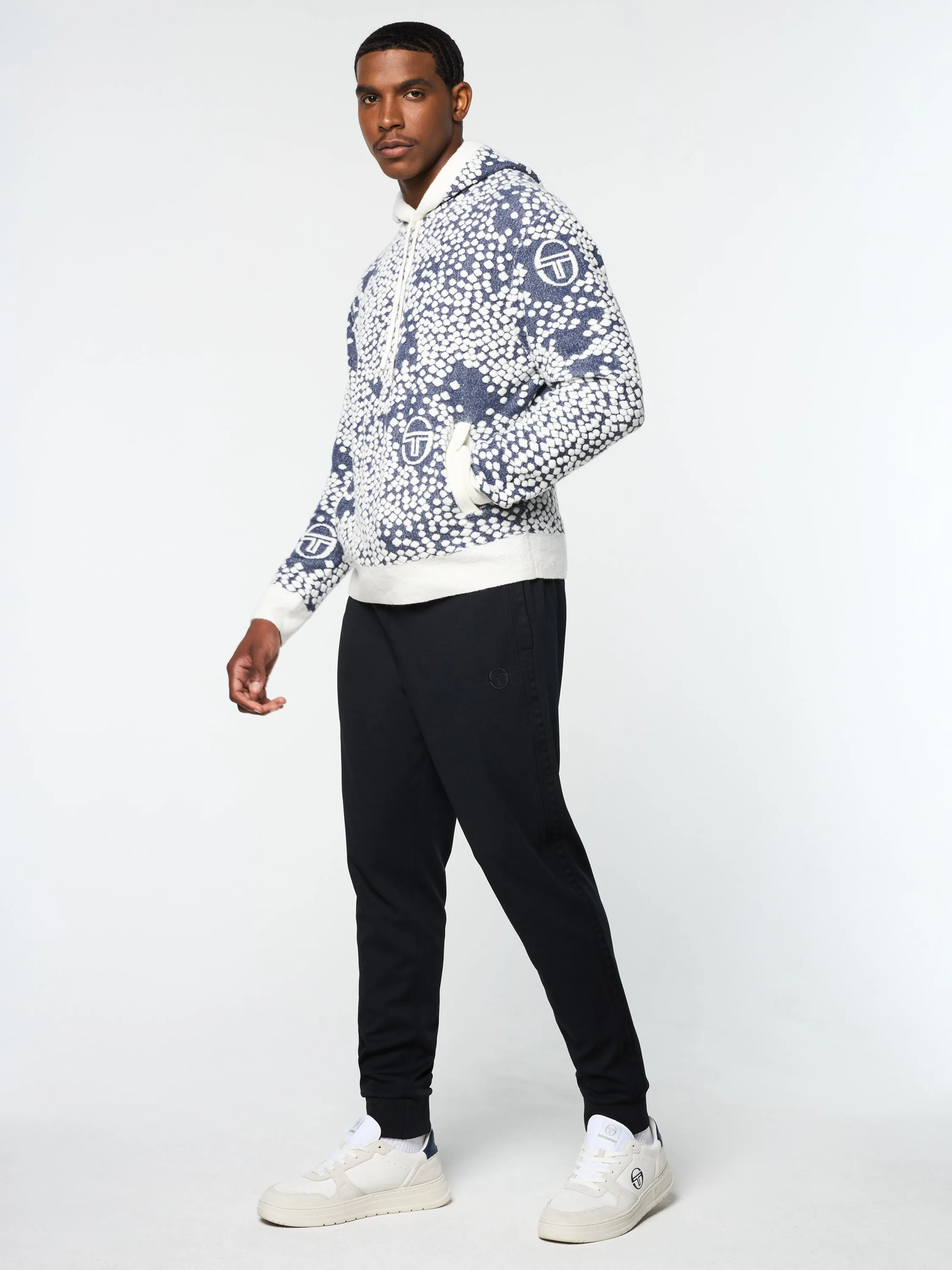 Astratta Jacquard Hoodie- Maritime Blue