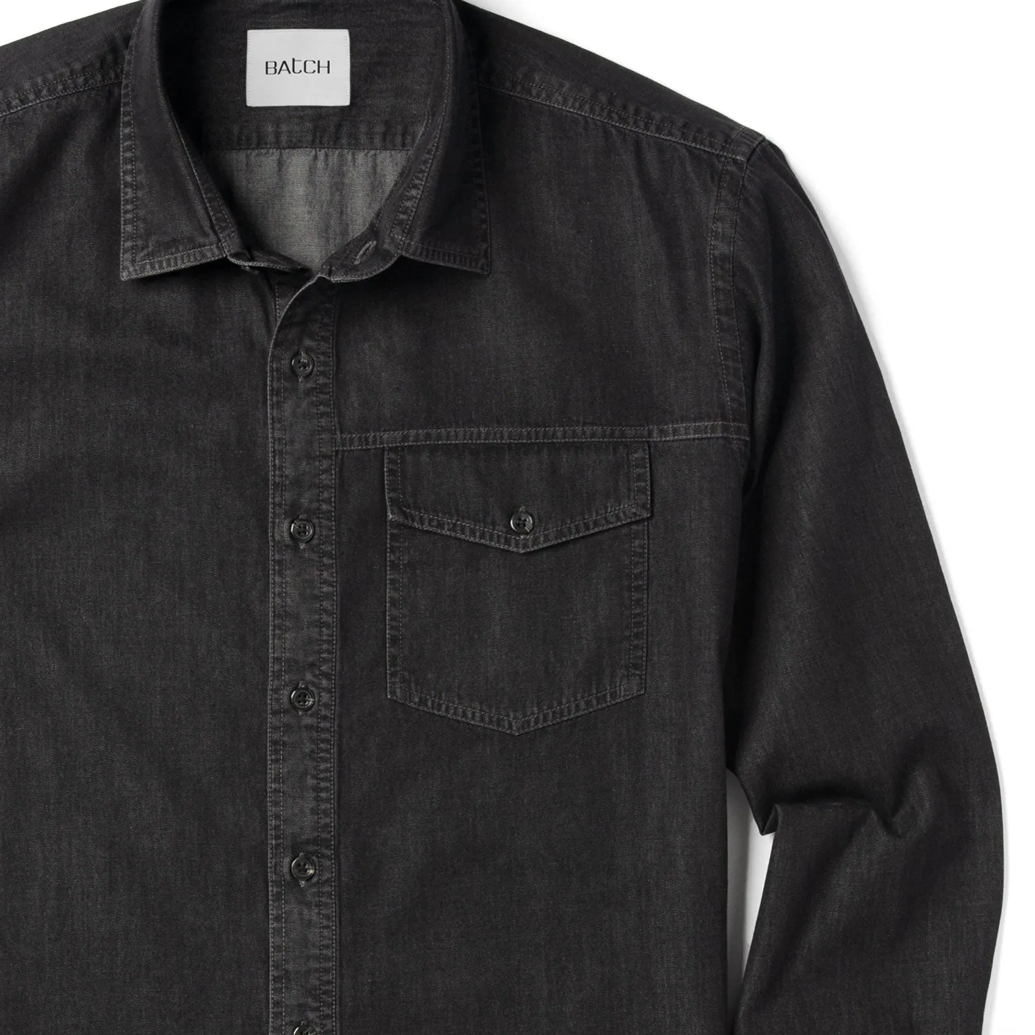 Author Casual Shirt – Black Cotton Denim