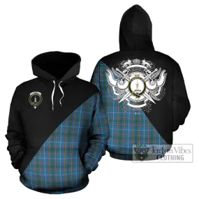 Bain Tartan Hoodie with Family Crest and Military Logo Style