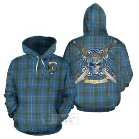 Bain Tartan Hoodie with Family Crest Celtic Skull Style