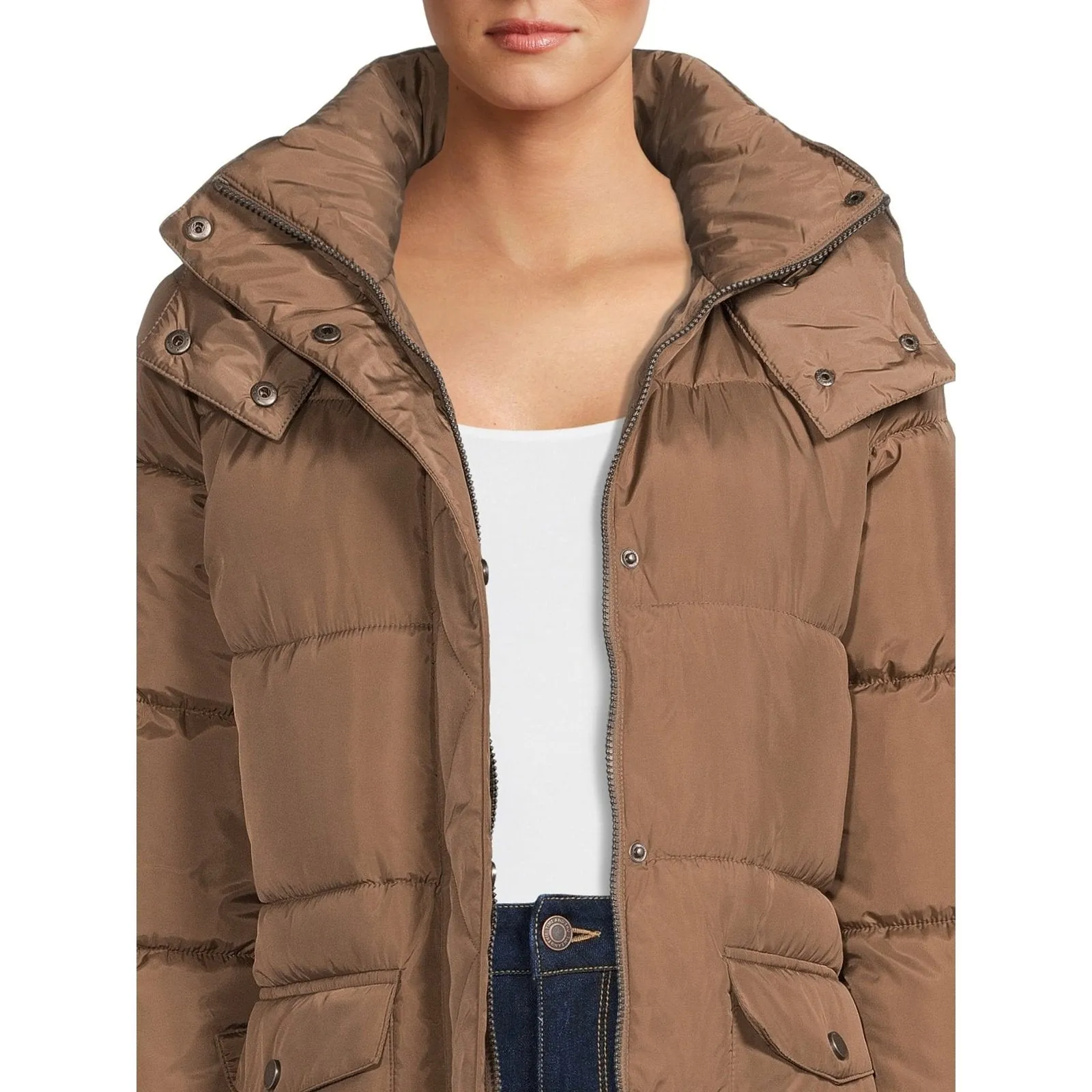 BCBG Paris Women's Long Puffer Coat with Hood