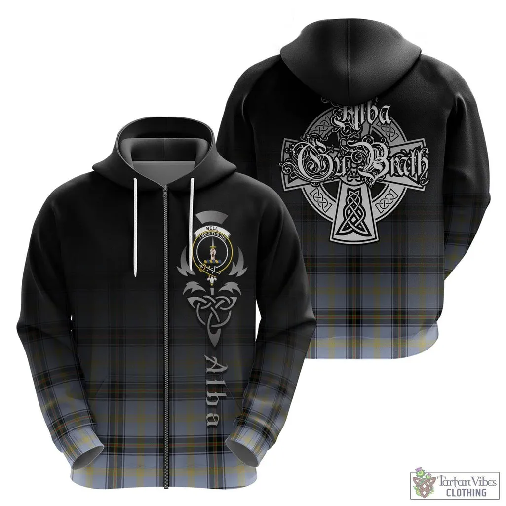 Bell Tartan Hoodie Featuring Alba Gu Brath Family Crest Celtic Inspired