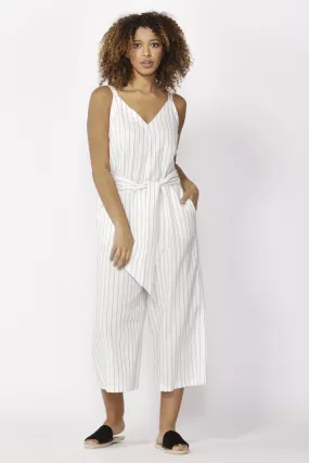 Betty Basics Hendrick Jumpsuit in White Pinstripe