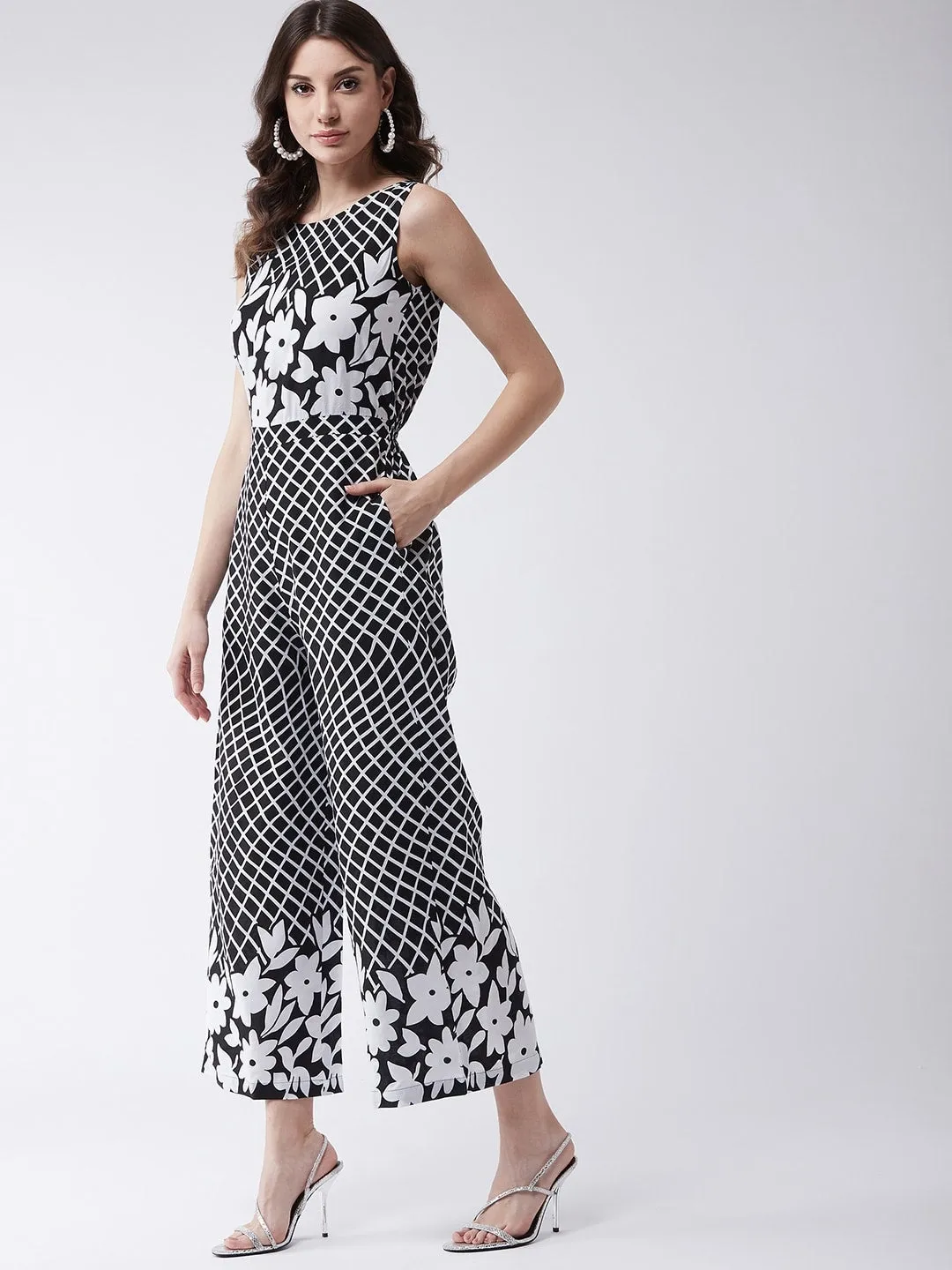 Black Printed Monocromatic Jumpsuit