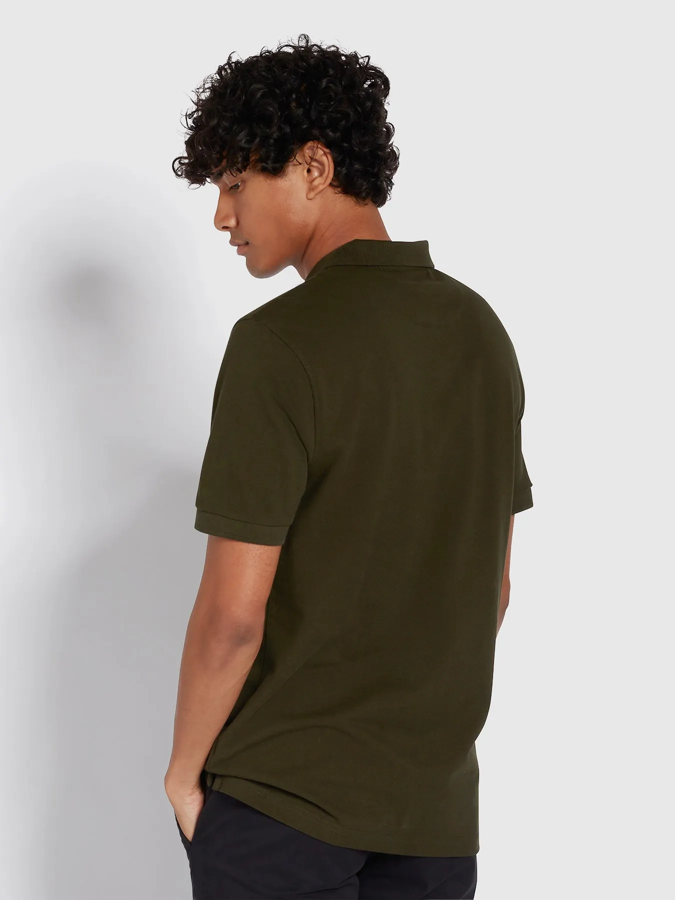 Blanes Slim Fit Organic Cotton Polo Shirt In Evergreen