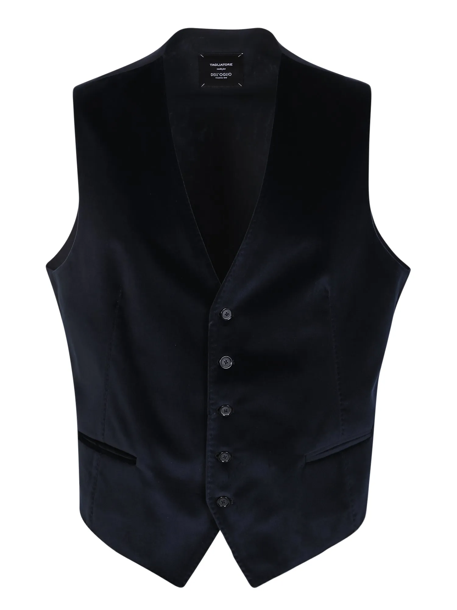 Blue velvet-effect waistcoat