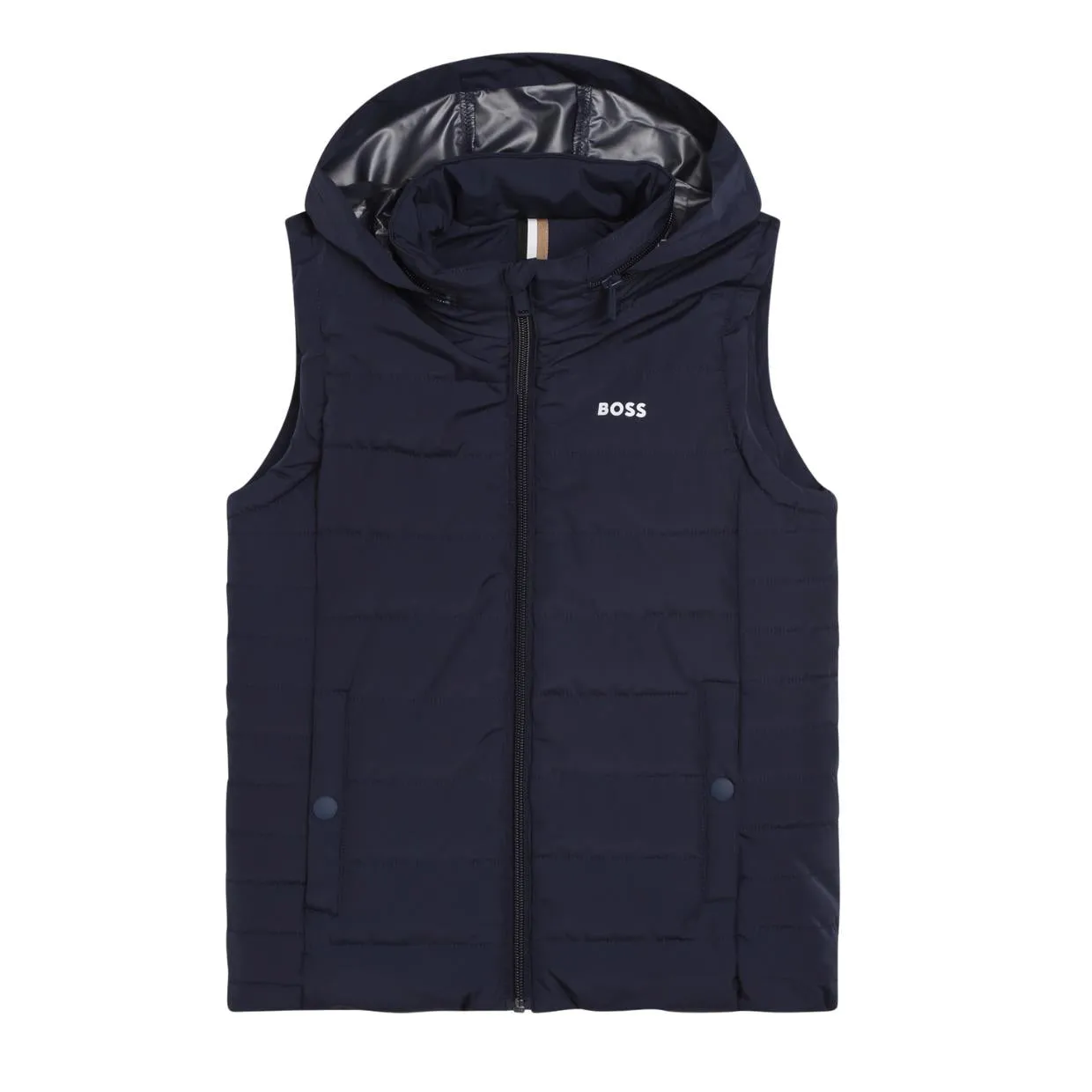 BOSS Kids Navy Quilted Puffer Gilet