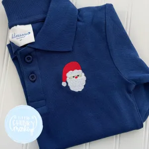 Boy Polo Shirt -  Santa on Navy