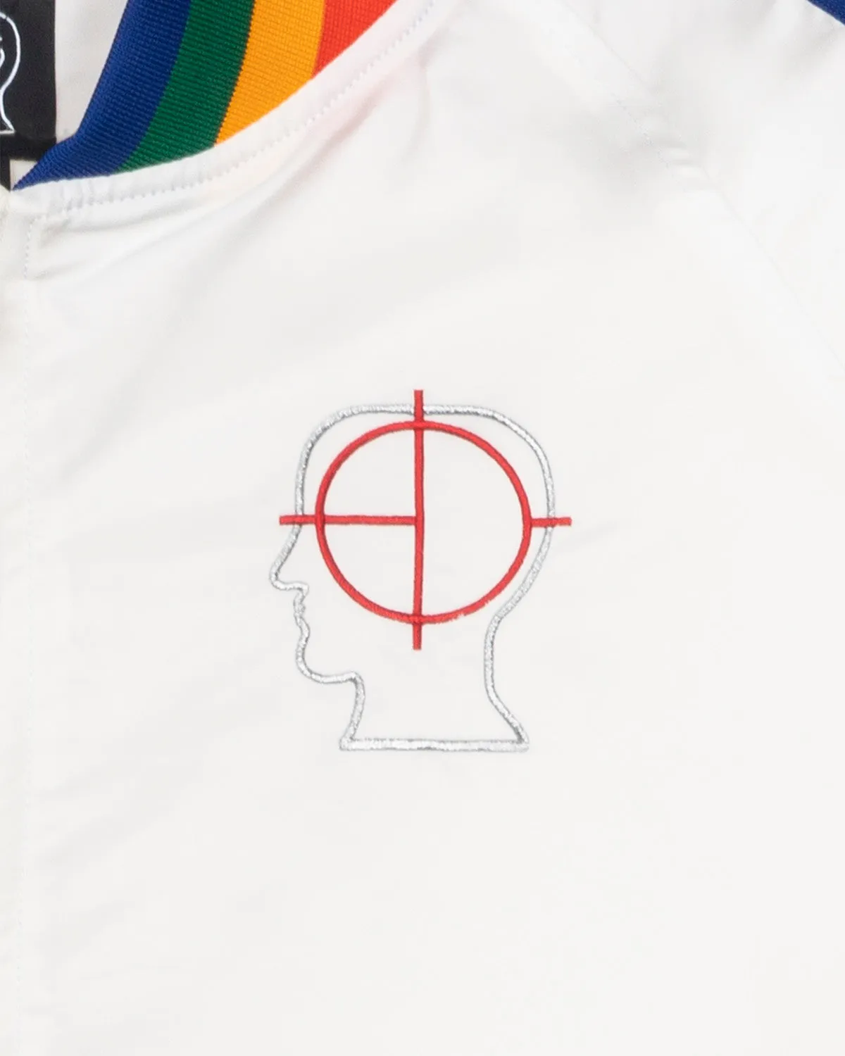 Brain Dead Records Embroidered Satin Club Jacket - White