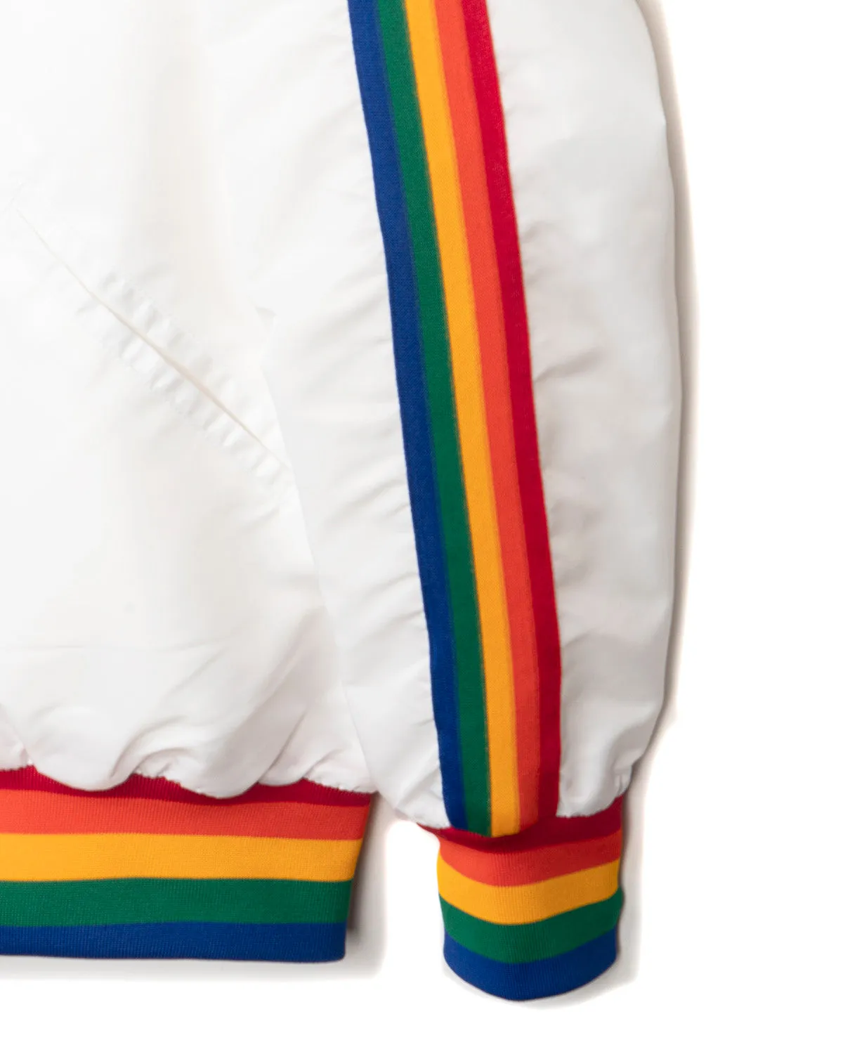 Brain Dead Records Embroidered Satin Club Jacket - White