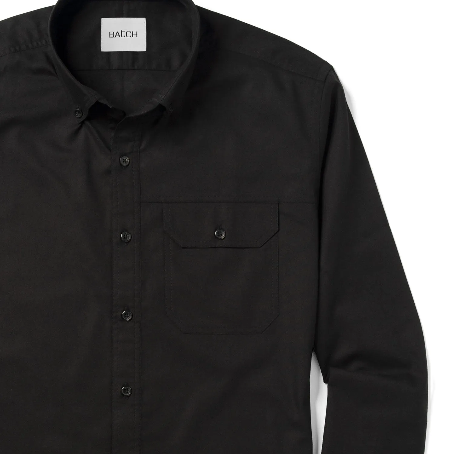 Builder Casual Shirt – Black Cotton Oxford