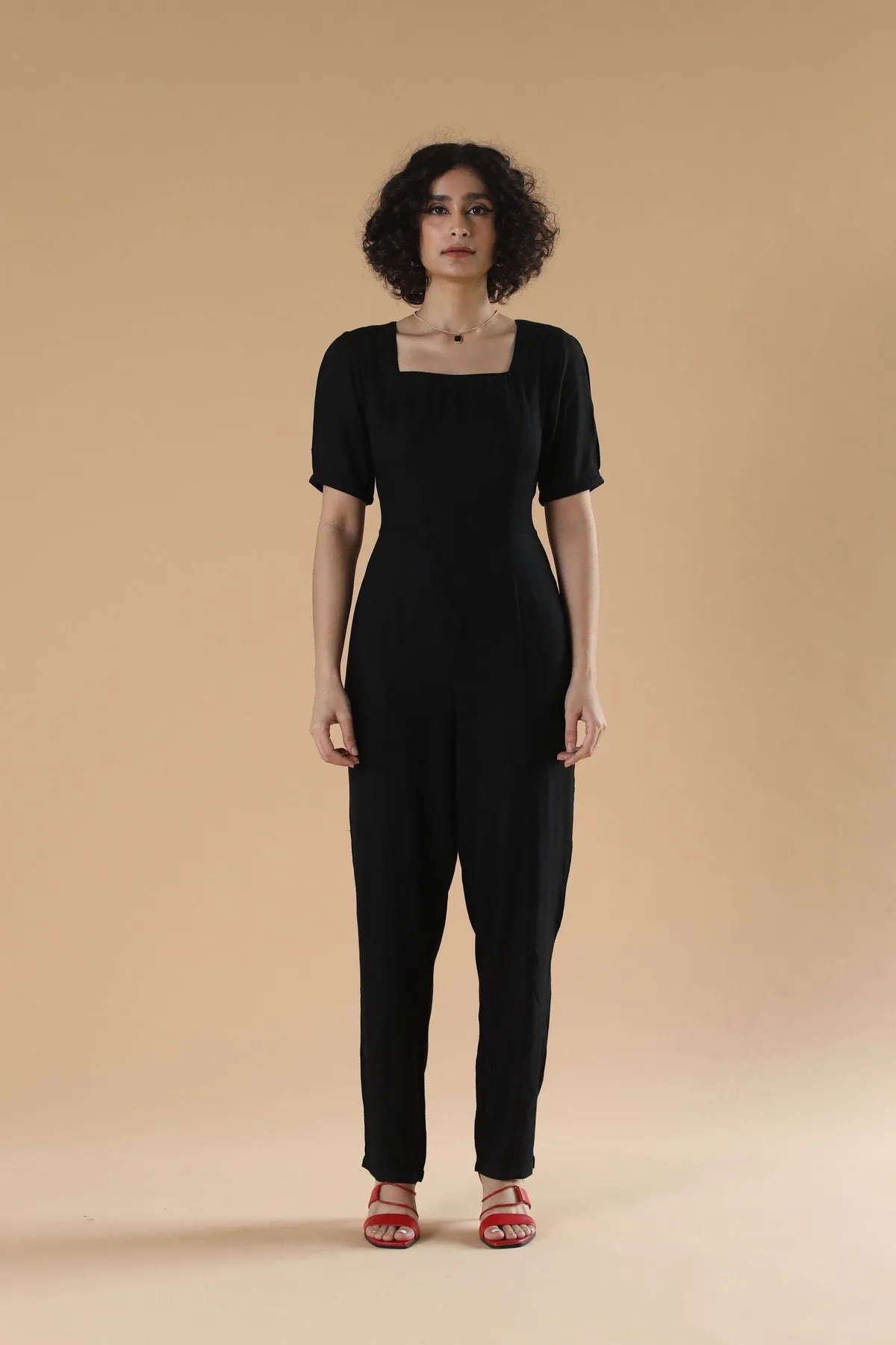 Business formal Black Jumpsuit- Qua