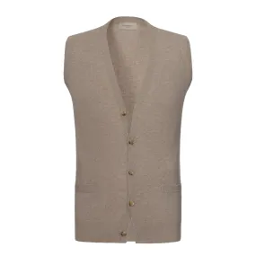 Cashmere Gilet in Soft Greige Melange