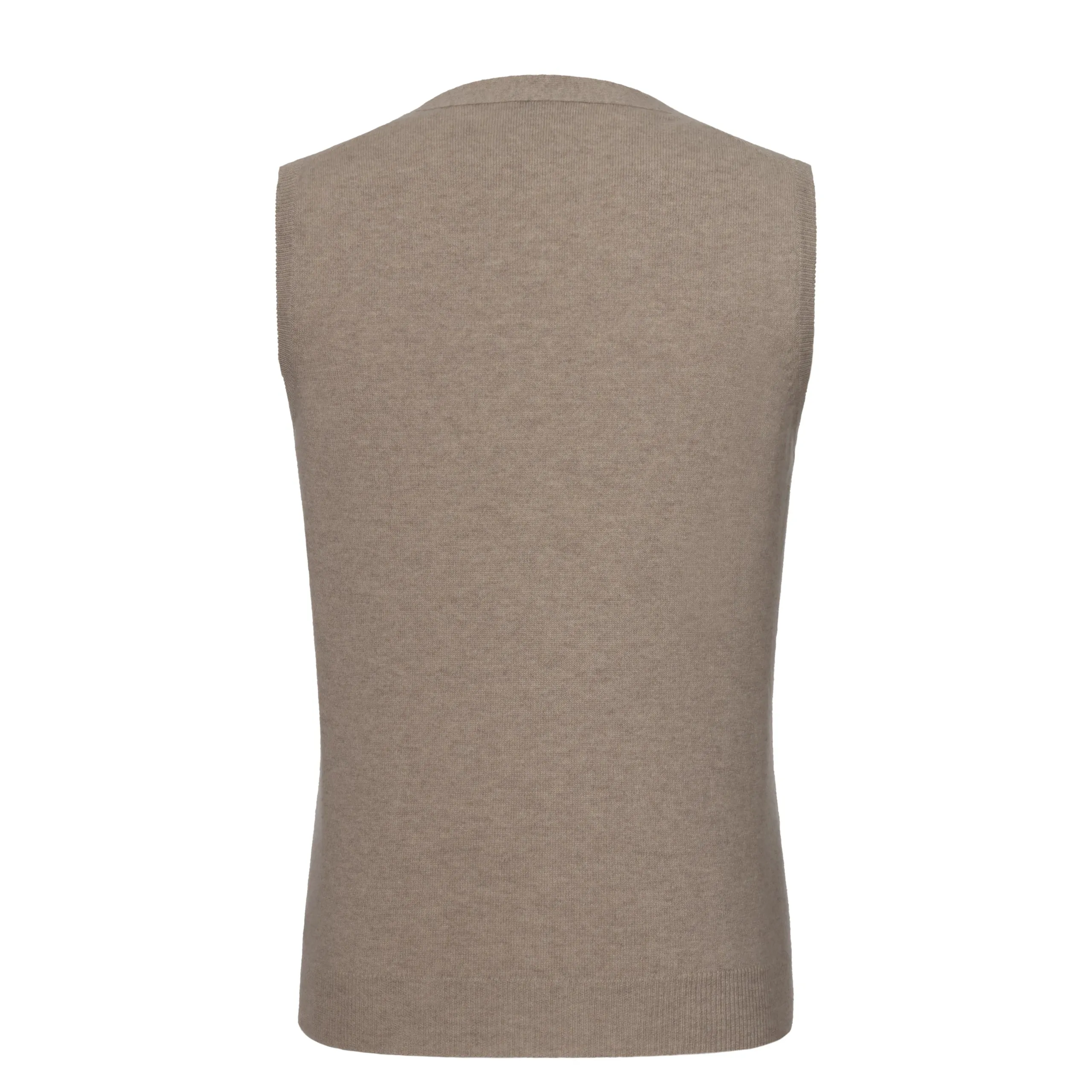 Cashmere Gilet in Soft Greige Melange