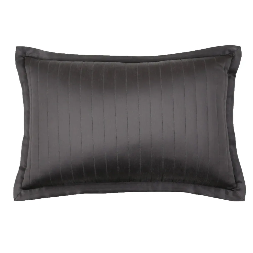 Charmeuse Channel Quilted Charcoal Bedding by Ann Gish