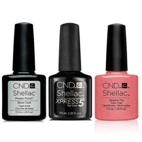 CND - Shellac Xpress5 Combo - Base, Top & Sparks Fly (0.25 oz)