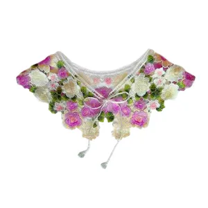 Cottagecore Lace Embroidery Hollow Faux Collar Accessories