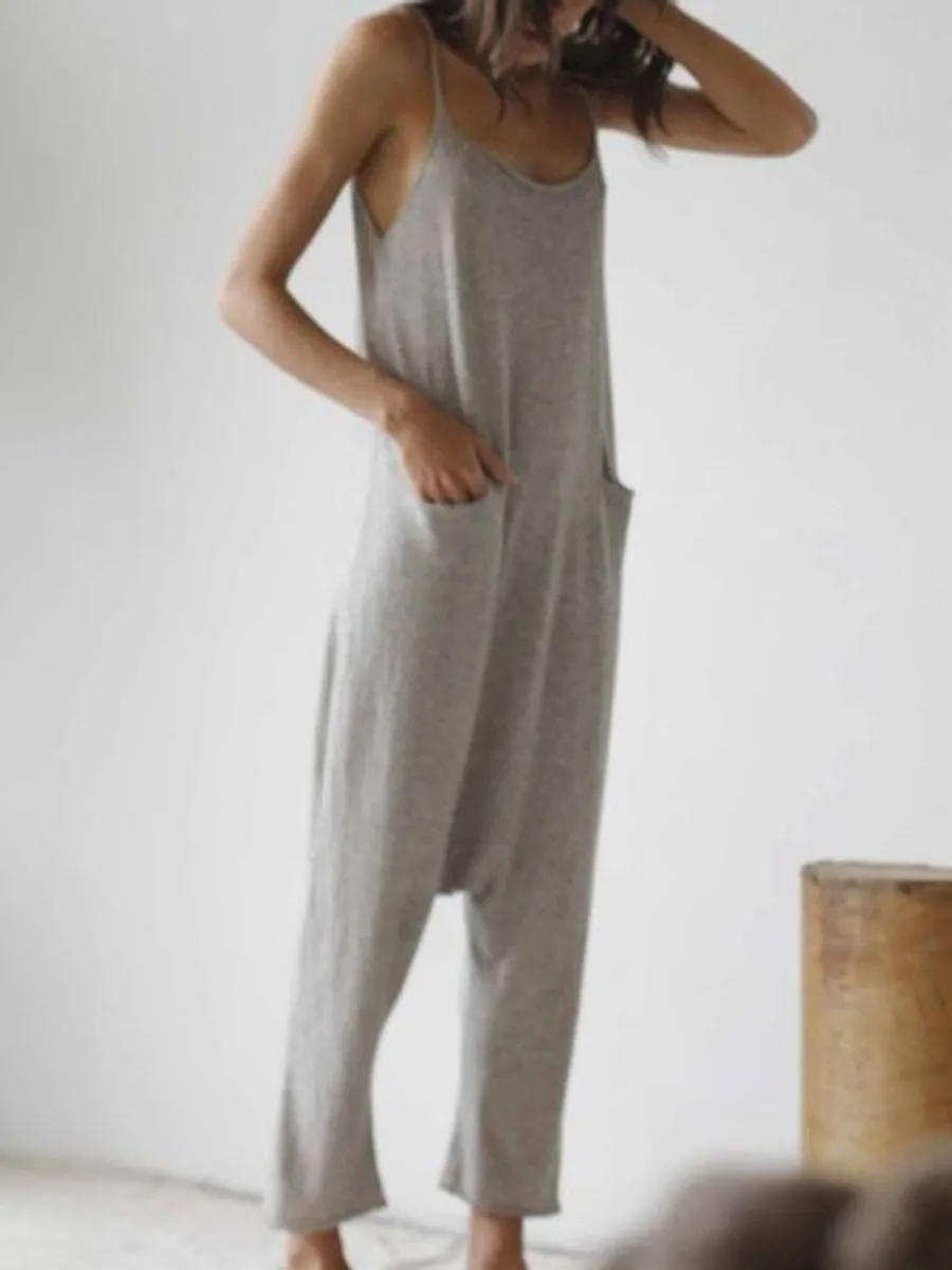 Cotton and Linen Comfortable Women's Jumpsuit for Summer