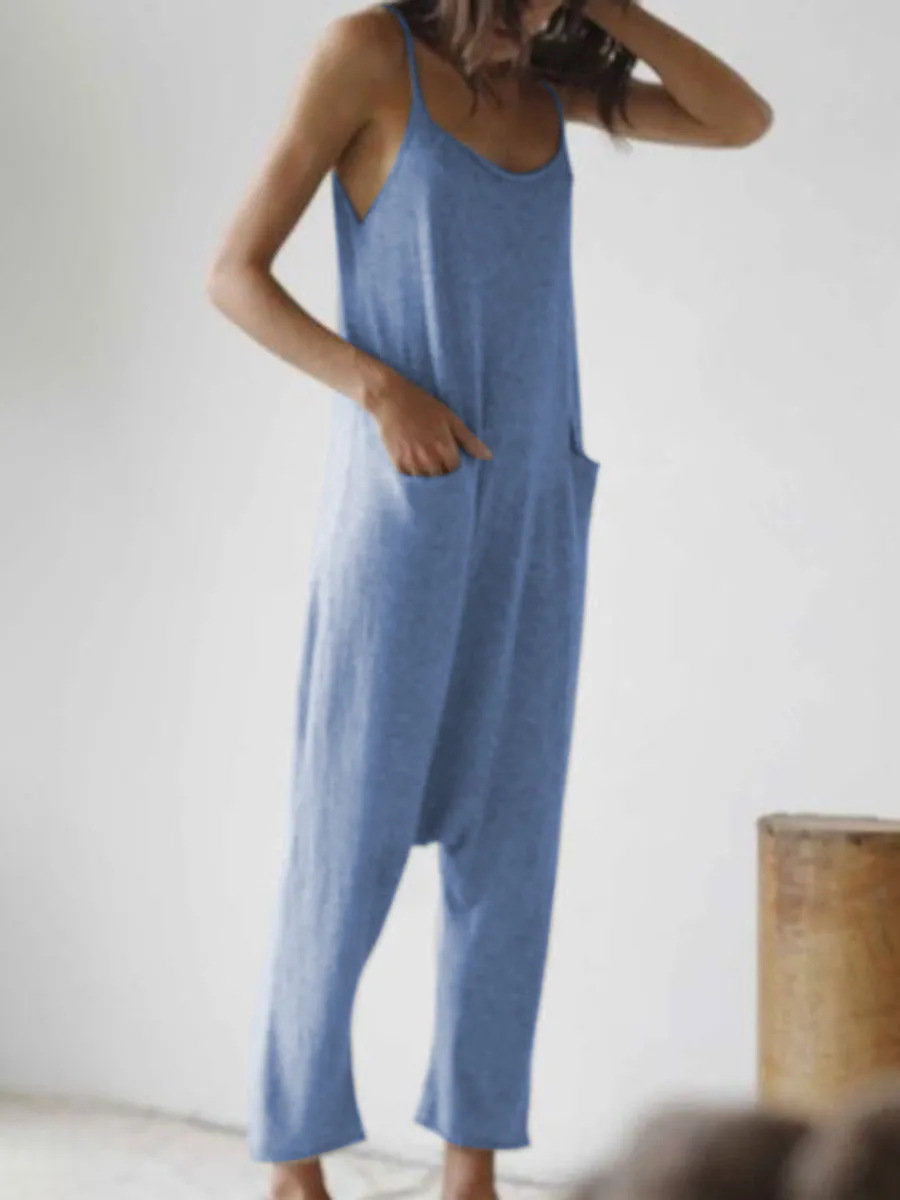 Cotton and Linen Comfortable Women's Jumpsuit for Summer