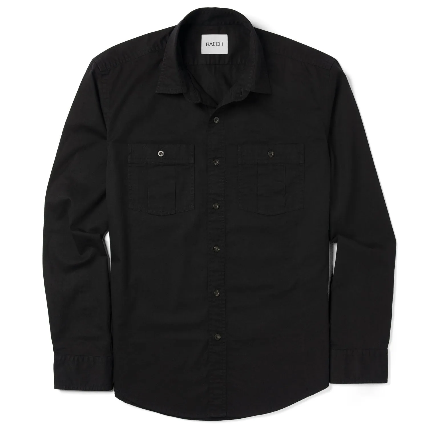 Craftsman Utility Shirt – Black Cotton Twill