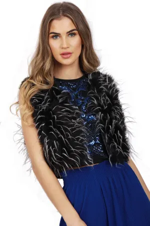 Cropped Long Fur Faux Fur Gilet