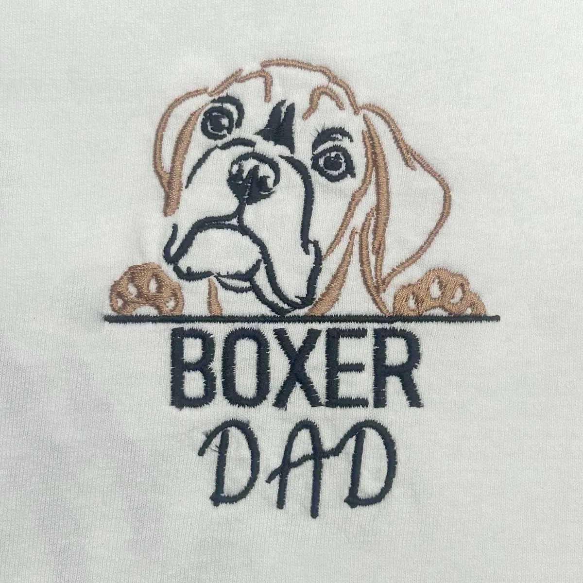 Custom Boxer Dog Dad Embroidered Polo Shirt, Personalized Polo Shirt with Dog Name, Best Gifts For Boxer Lovers