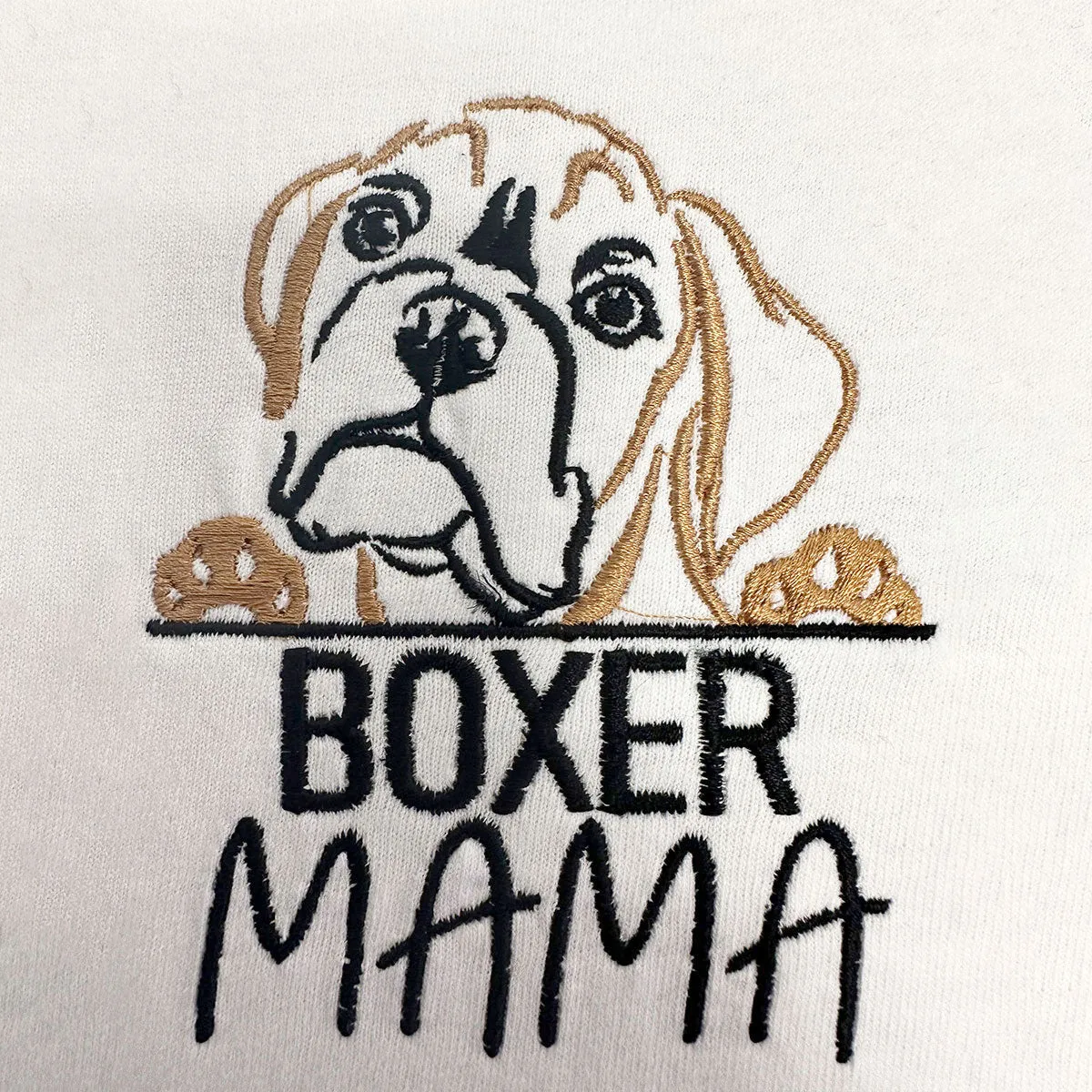 Custom Boxer Dog Mama Embroidered Polo Shirt, Personalized Polo Shirt with Dog Name, Best Gifts For Boxer Lovers