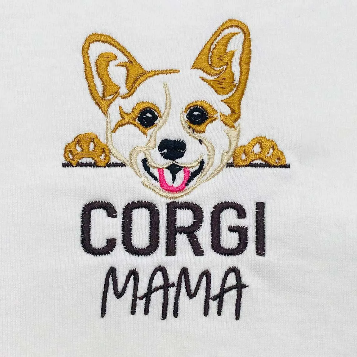 Custom Corgi Dog Mama Embroidered Polo Shirt, Personalized Polo Shirt with Dog Name, Best Gifts For Corgi Lovers