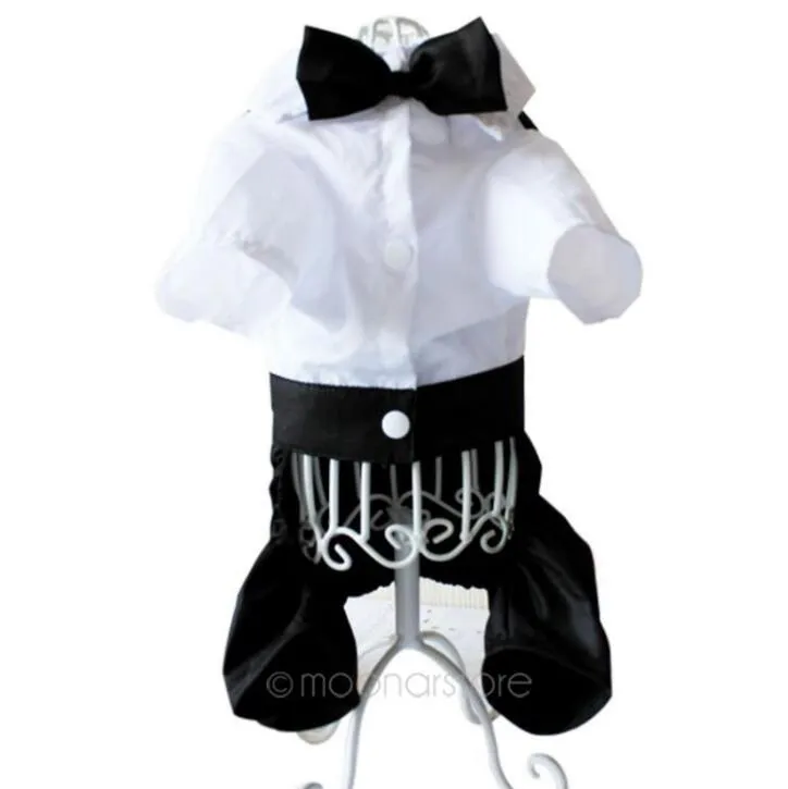 Dog Tuxedo!! CUTE!!! Formal, Pet Wedding Tuxedo with Bow Tie