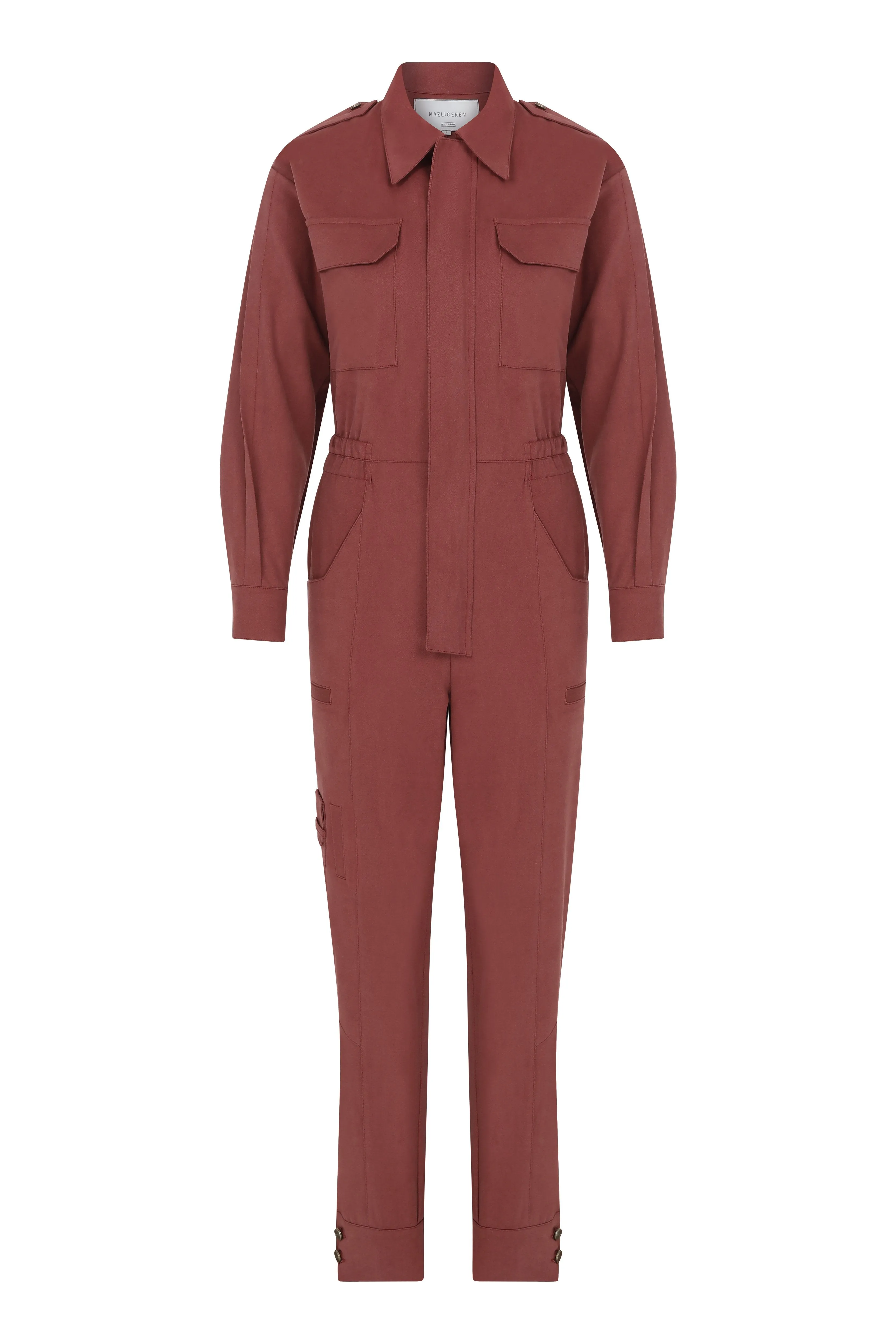 Dorothy Cotton Jumpsuit in Burgundy