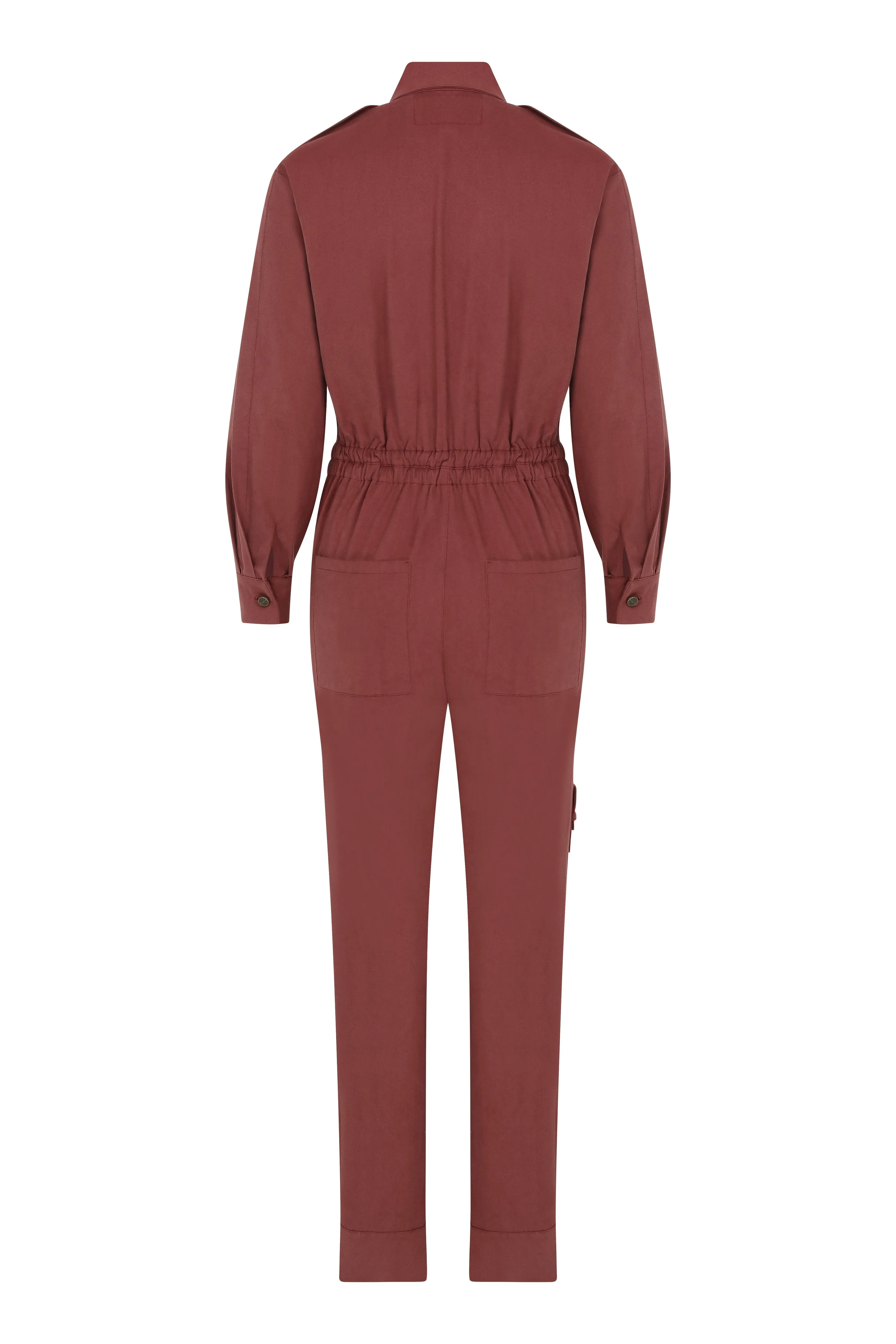 Dorothy Cotton Jumpsuit in Burgundy