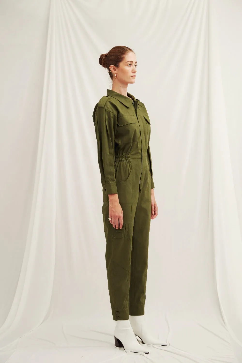 Dorothy Cotton Jumpsuit in Green